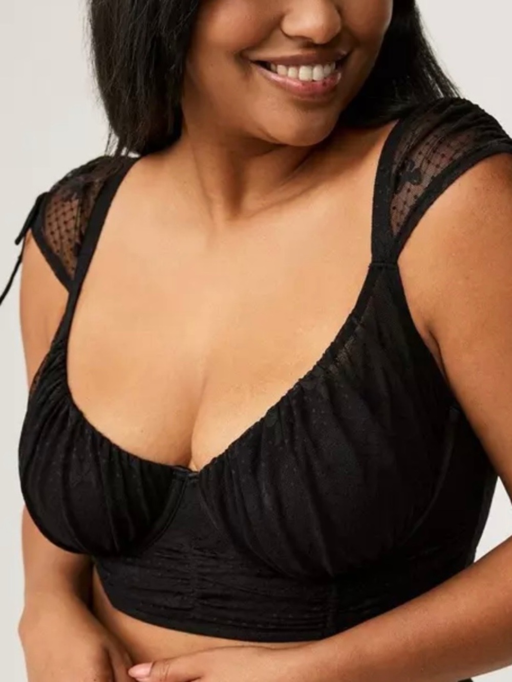 TORRID Underwide bra Size 1 Bow Lase Black